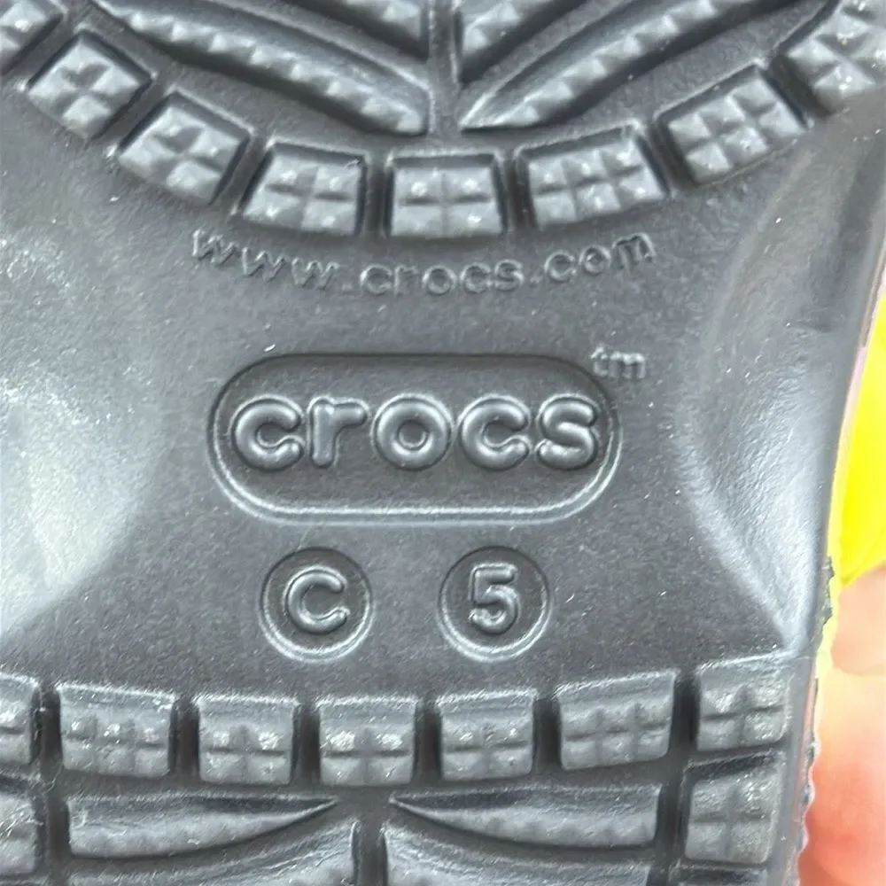 Crocs Iconic Comfort Toddler Girl Sz 5 Tie Dye Ombre Slip On Clogs Sandals